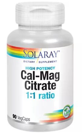 Solaray Cal-Mag Citrate 1:1 Ratio 90 Caps
