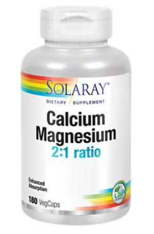 Solaray Calcium Magnesium 2:1 Ratio 180 caps